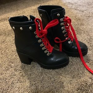 booties with red laces